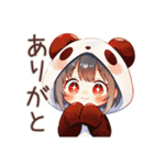 パンダパーカーちゃんの食いしん坊チャット（個別スタンプ：3）