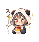 パンダパーカーちゃんの食いしん坊チャット（個別スタンプ：6）