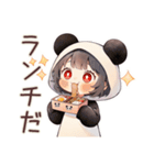 パンダパーカーちゃんの食いしん坊チャット（個別スタンプ：7）