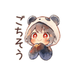 パンダパーカーちゃんの食いしん坊チャット（個別スタンプ：11）