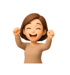 【爆笑】ゆるかわ3Dの大人の女性＠主婦（個別スタンプ：34）