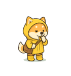 レインコート柴犬 みずたまりパレード（個別スタンプ：6）