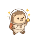 コスモハリネズミ 無重力さんぽ（個別スタンプ：1）