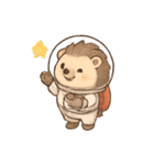 コスモハリネズミ 無重力さんぽ（個別スタンプ：15）