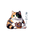 リアクションする三毛猫ポケ（個別スタンプ：3）