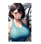 肉肉フィットネスガール3写真（個別スタンプ：1）