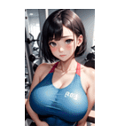 肉肉フィットネスガール3写真（個別スタンプ：4）