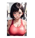 肉肉フィットネスガール3写真（個別スタンプ：34）