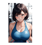 肉肉フィットネスガール3写真（個別スタンプ：35）