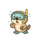 シュノーケルラッコ 海のたのしみ（個別スタンプ：9）