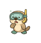 シュノーケルラッコ 海のたのしみ（個別スタンプ：14）