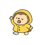 レインコートはりねずみ 雨の日パレード（個別スタンプ：2）