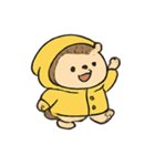 レインコートはりねずみ 雨の日パレード（個別スタンプ：5）
