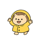 レインコートはりねずみ 雨の日パレード（個別スタンプ：6）