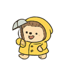 レインコートはりねずみ 雨の日パレード（個別スタンプ：10）