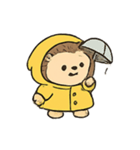 レインコートはりねずみ 雨の日パレード（個別スタンプ：13）
