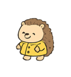 レインコートはりねずみ 雨の日パレード（個別スタンプ：14）