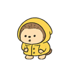 レインコートはりねずみ 雨の日パレード（個別スタンプ：21）
