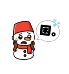 かわいい雪だるまのコミュ力UPスタンプ（個別スタンプ：21）