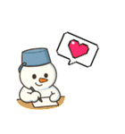 かわいい雪だるまのコミュ力UPスタンプ（個別スタンプ：30）