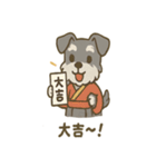 ミニチュアシュナウザーのお正月スタンプ（個別スタンプ：34）