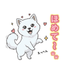 【日常】ふわふわの白い犬（個別スタンプ：35）