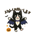 ハチワレ猫のハロウィンスタンプ（個別スタンプ：8）