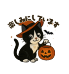 ハチワレ猫のハロウィンスタンプ（個別スタンプ：14）