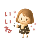ずっと使える♡miniボブガール（個別スタンプ：16）