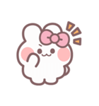 秋を生きるうしゃぎ！！ ピンク（個別スタンプ：1）
