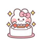 秋を生きるうしゃぎ！！ ピンク（個別スタンプ：14）