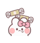 秋を生きるうしゃぎ！！ ピンク（個別スタンプ：19）