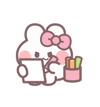 秋を生きるうしゃぎ！！ ピンク（個別スタンプ：32）