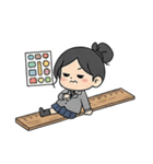 学校と七海さん（個別スタンプ：2）