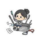 学校と七海さん（個別スタンプ：9）