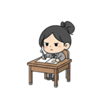 学校と七海さん（個別スタンプ：10）