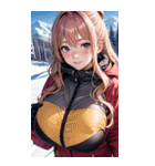 スキーガール写真（個別スタンプ：7）