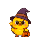 ハロウィンの変幻自在のひよこ（個別スタンプ：1）