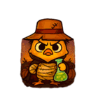 ハロウィンの変幻自在のひよこ（個別スタンプ：4）