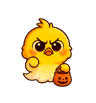 ハロウィンの変幻自在のひよこ（個別スタンプ：22）