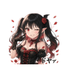 ダークに可愛く♥バンパイアドレス娘（個別スタンプ：1）