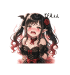 ダークに可愛く♥バンパイアドレス娘（個別スタンプ：3）