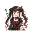ダークに可愛く♥バンパイアドレス娘（個別スタンプ：4）