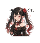 ダークに可愛く♥バンパイアドレス娘（個別スタンプ：9）