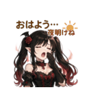 ダークに可愛く♥バンパイアドレス娘（個別スタンプ：10）