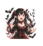 ダークに可愛く♥バンパイアドレス娘（個別スタンプ：19）