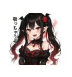 ダークに可愛く♥バンパイアドレス娘（個別スタンプ：30）