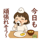 女の子と小鳥 食べながら一言♪（個別スタンプ：8）