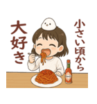 女の子と小鳥 食べながら一言♪（個別スタンプ：11）