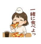 女の子と小鳥 食べながら一言♪（個別スタンプ：18）